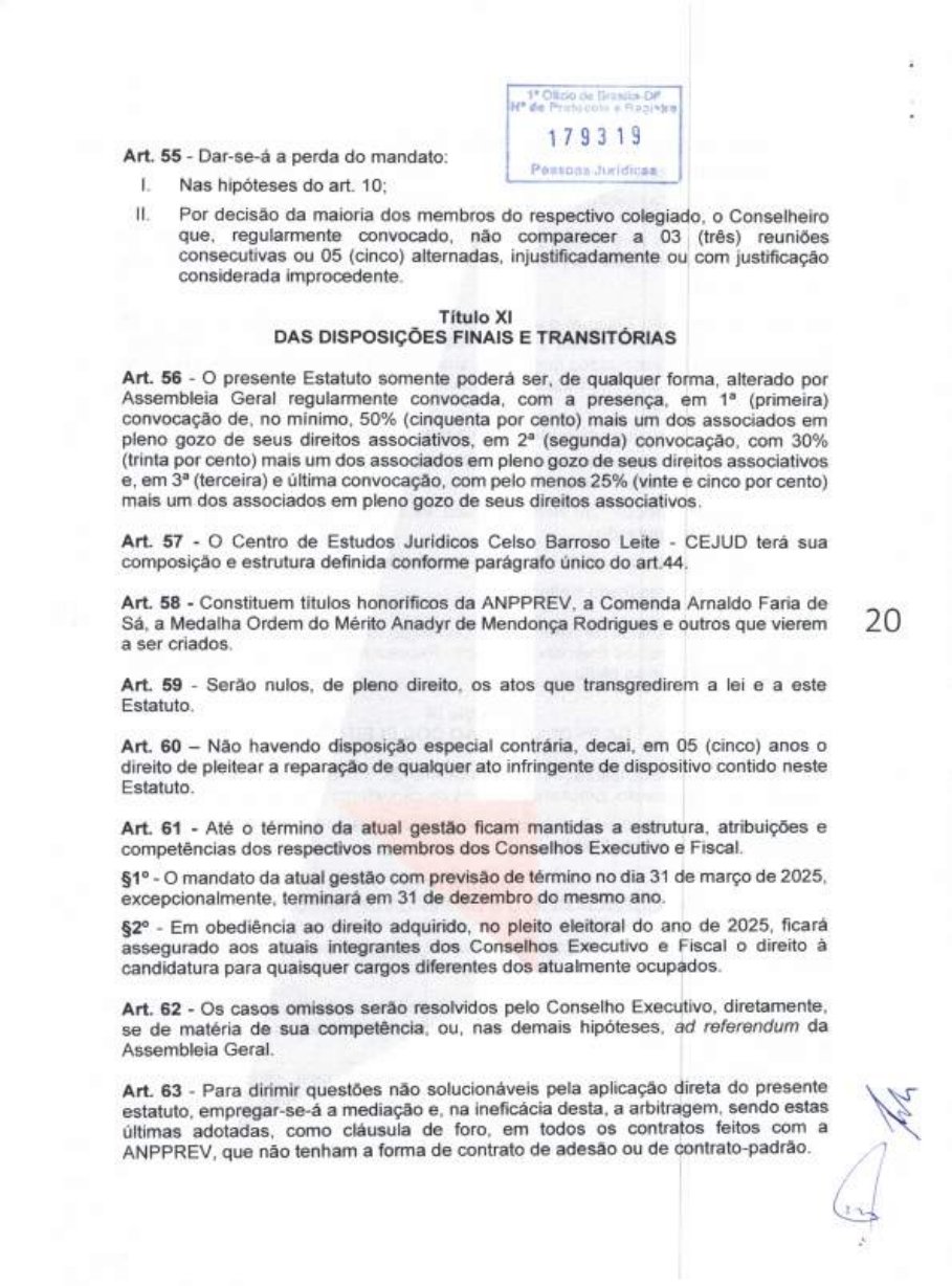 Estatuto da ANPPREV — página 20 de 21