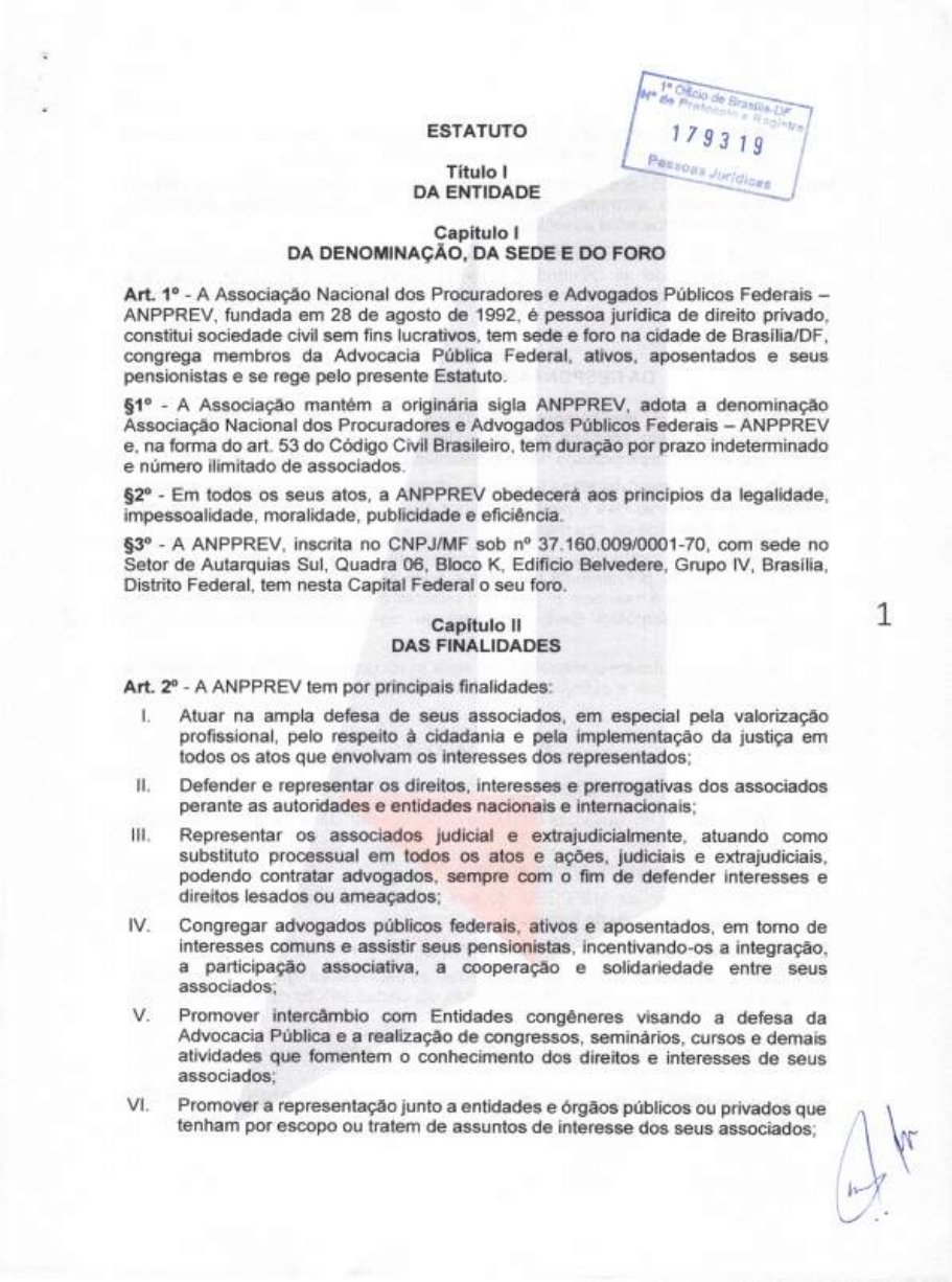 Estatuto da ANPPREV — página 1 de 21