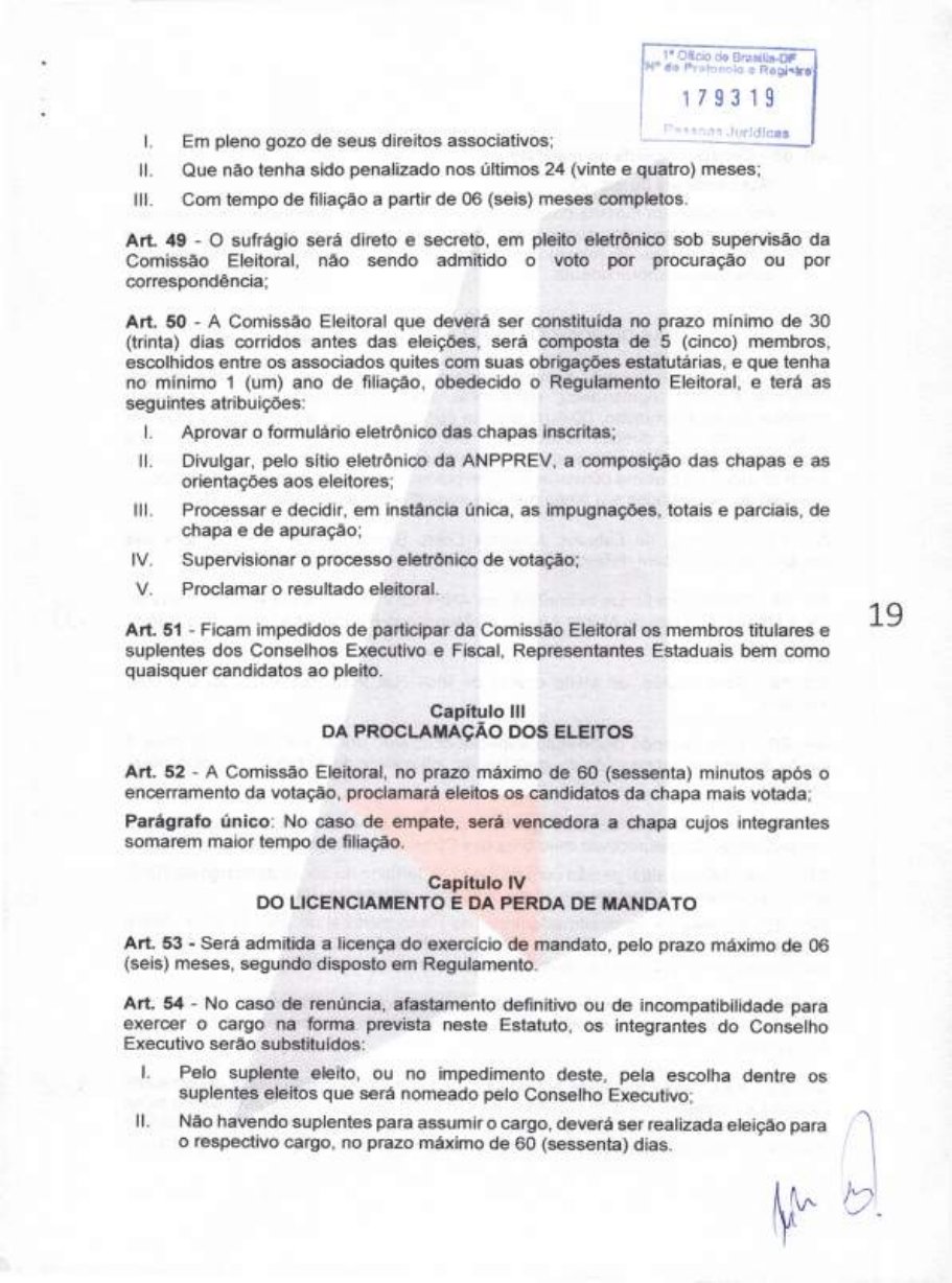 Estatuto da ANPPREV — página 19 de 21